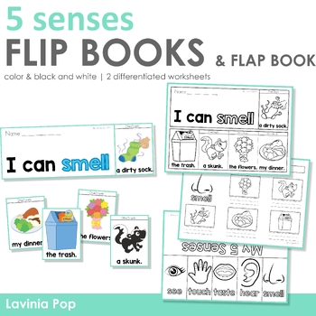Preview of 5 Senses Flip Books & Flap Book