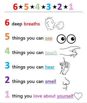 Preview of 5 Senses Grounding Strategy / Calm Down / Self-regulation Poster