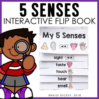 5 Senses Interactive Flip Book by Heidi Dickey | TpT