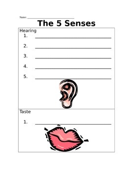 Preview of 5 Senses Interactive Writing - Science