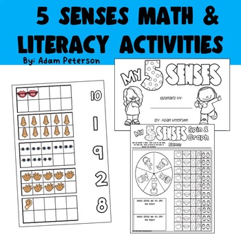 Preview of 5 Senses Math and Literacy Activities