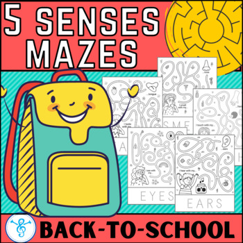 Preview of 5 Senses Mazes FREEBIE Back to School Science Activity or Brain Break
