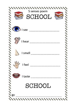 5 Senses Poem By Foundation Teacher Fun Teachers Pay Teachers