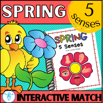 Preview of 5 Senses SPRING Match & Sort Interactive Science Anatomy Body Song Booklet 