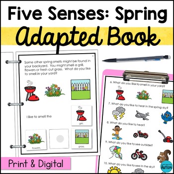 Preview of 5 Senses Spring Adapted Book for Special Education - Errorless Learning Task