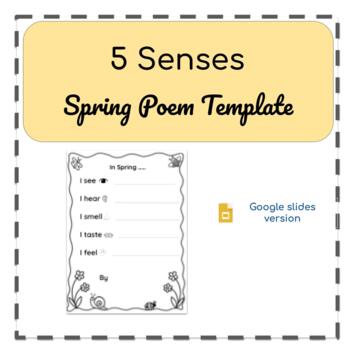 Preview of 5 Senses, Spring Poem Template