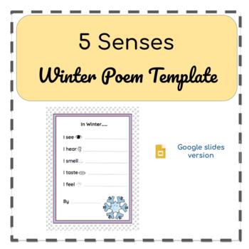 Preview of 5 Senses, Winter Poem Template