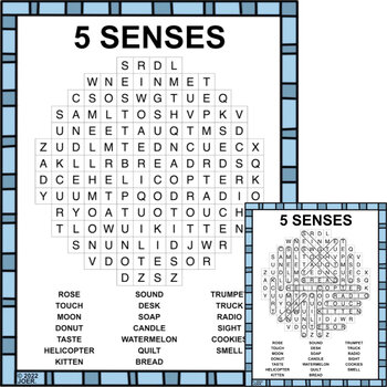 Preview of 5 Senses Word Search