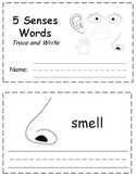5 Senses Words Trace & Write {FREEBIE}