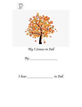Preview of 5 Senses in Fall Book
