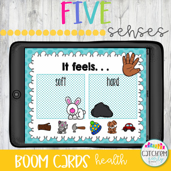 Preview of 5 Senses with Boom Cards Distance Learning