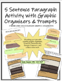 5 Sentence Paragraph Prompts and Colorful Graphic Organizers (Burger & S'mores)!