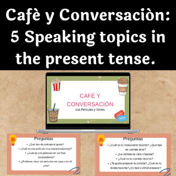 Preview of 5 Speaking topics with Questions in Spanish for Conversation Stations