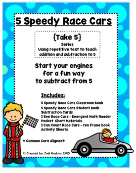 Preview of Subtraction: 5 Speedy Race Cars