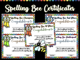 Fillable- 5 Spelling Bee Certificates Pack - For ALL parti