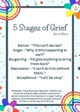 5 Stages of Grief for Children - FREE RESOURCE!!!