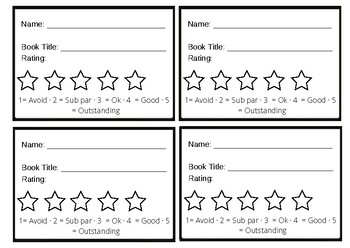 Download Printable Rating Stars Book Review Template PDF