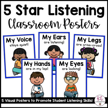 Preview of 5 Star Listening Classroom Posters