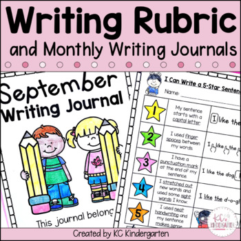 Preview of Sentence Writing Rubric and Monthly Journal Pages
