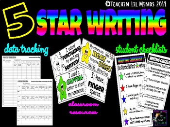 Preview of 5 Star Writing|| Writing Rubric, Student Self Assessments, & Data Logs
