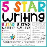 5 Star Writing (Editable Poster, Checklists, and Writing Pages)