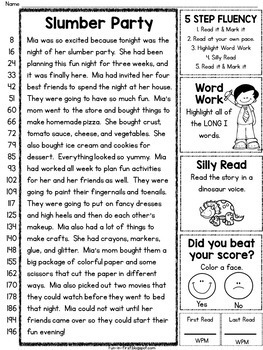 Reading Fluency Passages for First and Second Grade by Jodi Southard