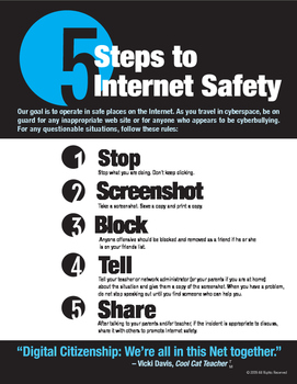 Preview of 5 Steps to Internet Safety Poster