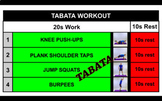 5 TABATA Workouts - Each workout includes GIFs for each exercise