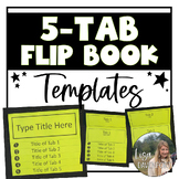 5 Tab Editable Flip Book Template for Interactive Notebooks