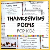 5 Thanksgiving Poems for Kids - Bundle