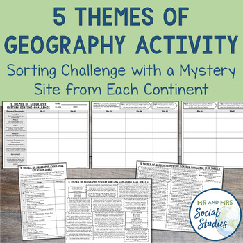 Preview of 5 Themes of Geography Activity | Mystery Sorting Challenge
