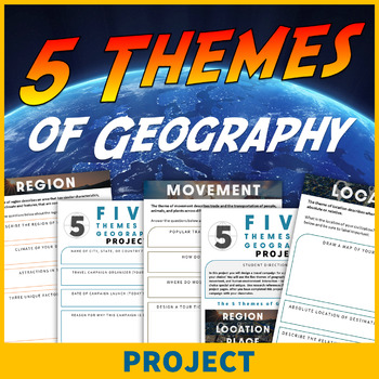 Preview of 5 Themes of Geography Activity Social Studies Project