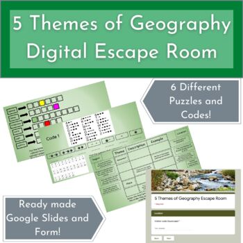 Preview of 5 Themes of Geography Digital Escape Room