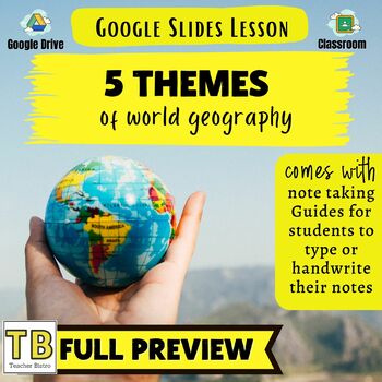 Preview of 5 Themes of Geography Google Slides and Note Taking Guide