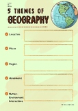 5 Themes of Geography Graphic Organizer Chart