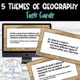 5 Themes of Geography & Map Skills Task Cards *Back to School*