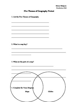 Preview of 5 Themes of Geography (PBL and Differentiated)