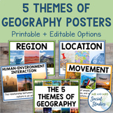 5 Themes of Geography Posters  | Perfect for a Bulletin Board