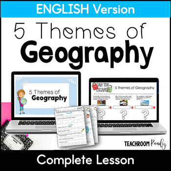 Preview of 5 Themes of Geography Presentation with Guided Notes & Escape Activity