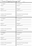5 Themes of Geography Scavenger Hunt