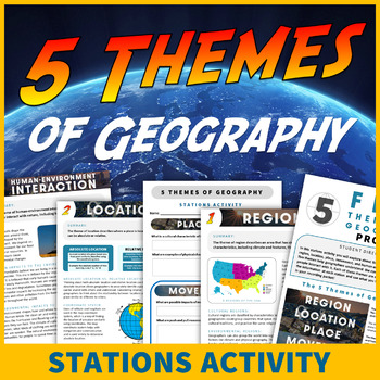 Preview of 5 Themes of Geography Stations Activity Social Studies Themes Lesson
