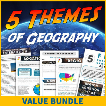 Preview of 5 Themes of Geography Unit Activity and Poster Value Bundle