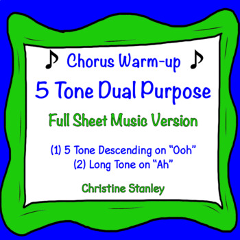 Preview of 5 Tone Dual Purpose Chorus and Vocal Warm-up ♫  Sheet Music
