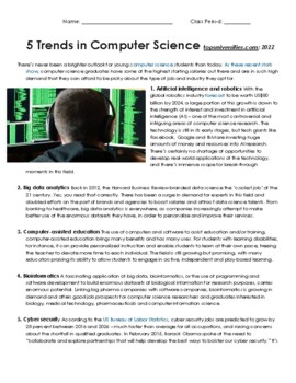 Preview of 5 Trends in Computer Science Reading and Reflection