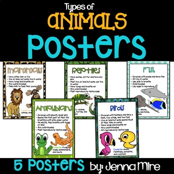 Preview of 5 Types of Animal Posters