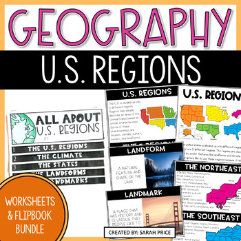 Preview of 5 U.S. Regions Activities & Worksheets - 2nd, 3rd & 4th Grade Geography Lessons