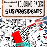 US Presidents of the United States 5 Coloring Pages Commer