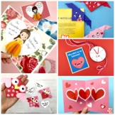 5 Valentine's Day Crafts - 2 Pop Up Cards, 2 Origami/ Book