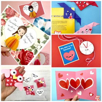 Paper Heart Craft - Easy Heart Origami Bookmarks (simple STEAM Valentines)