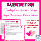 5 Valentine's Day Reading Passages - Text Structure - Read